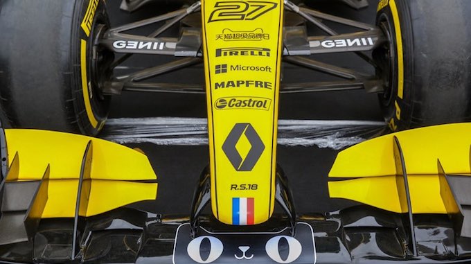 Renault racing car with Tmall cat logo