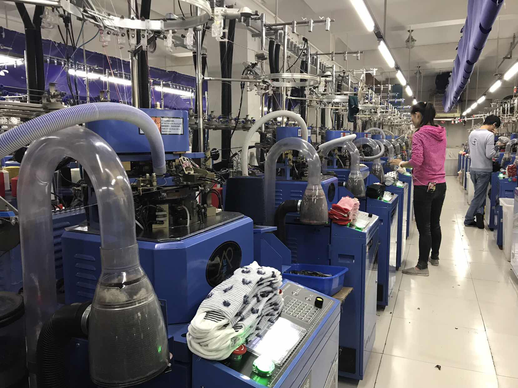 Interior of Daily Deals' partnering sock factory