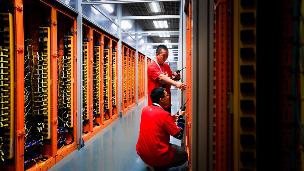 Alibaba Cloud Engineers Working in Data Centers