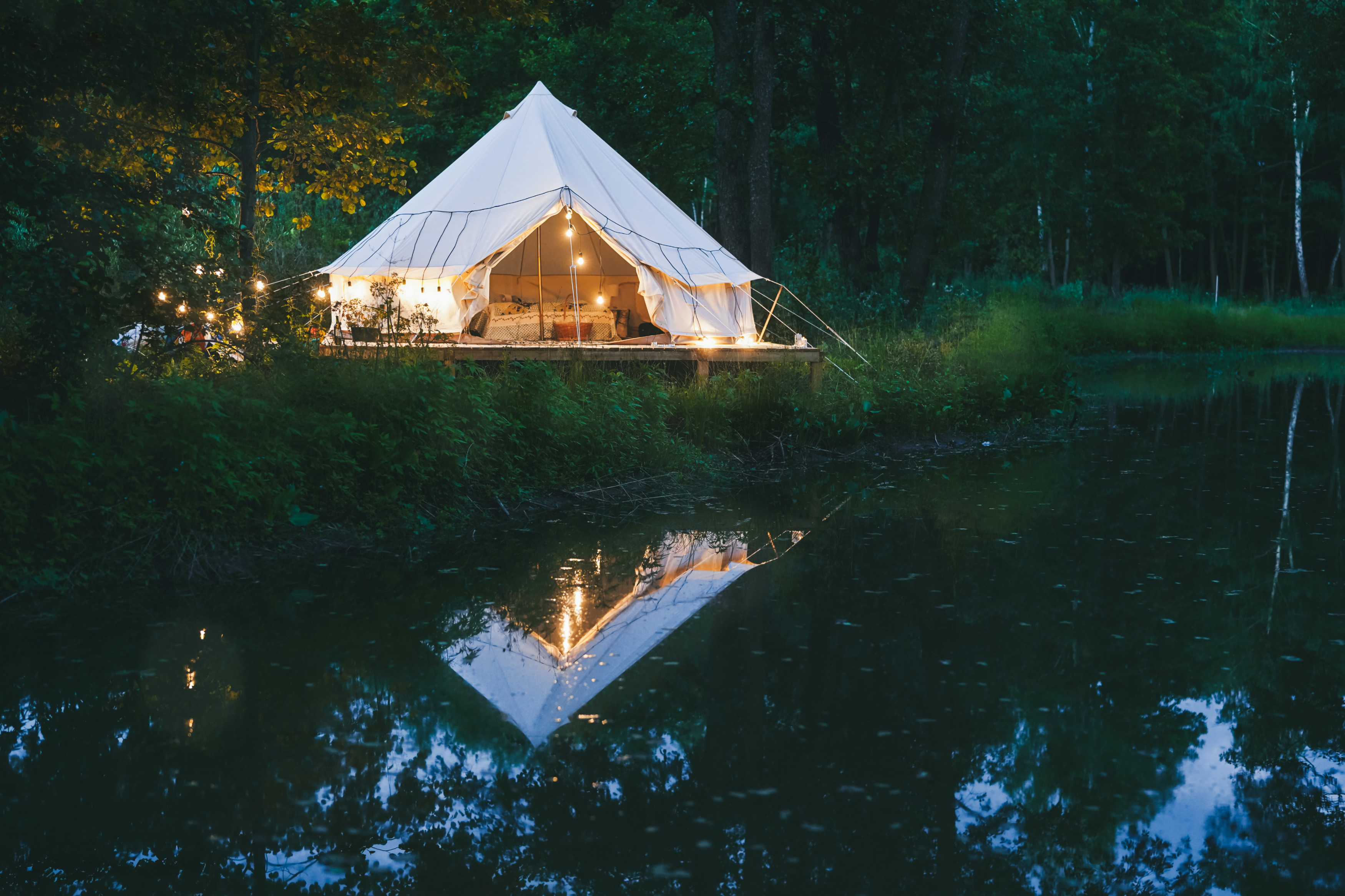 Glamping outdoors