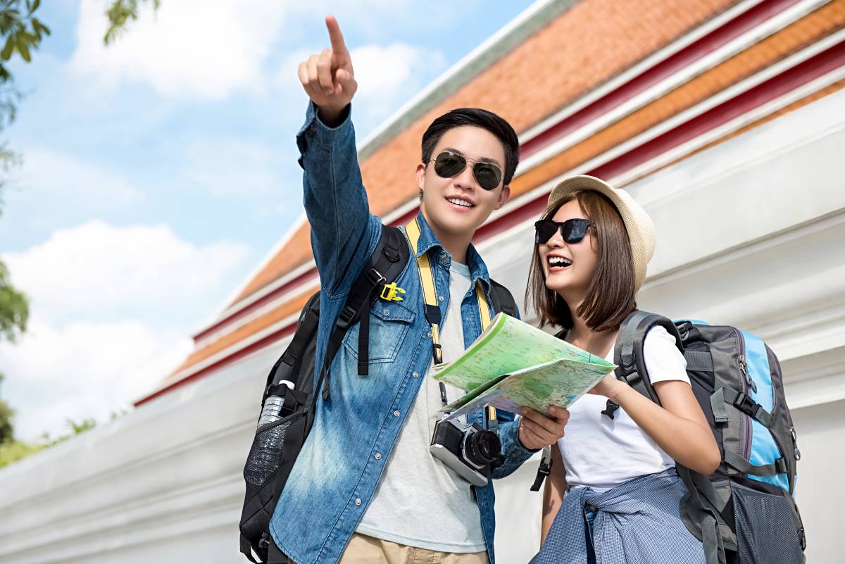 Chinese tourists at travel